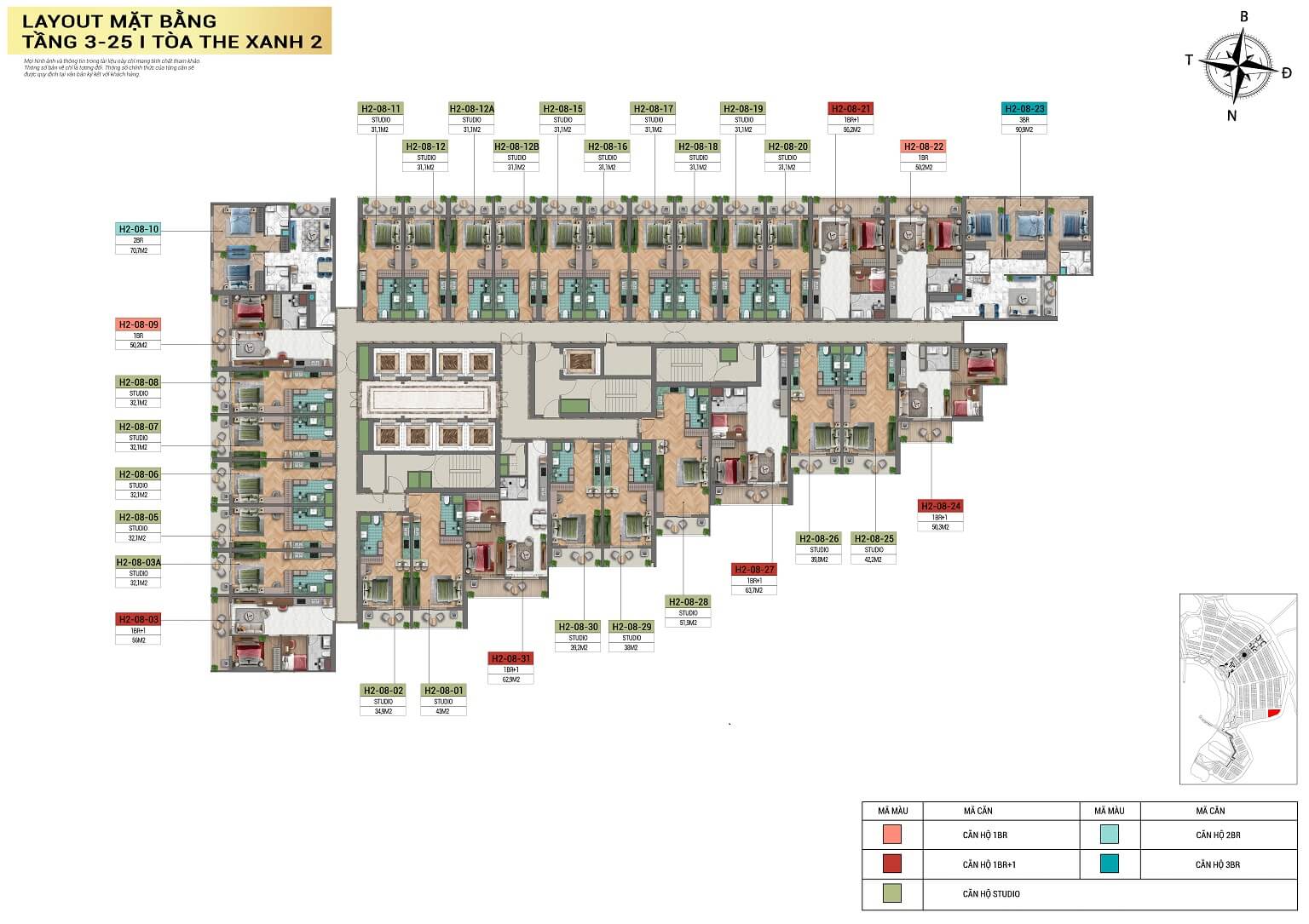 mặt bằng tòa the xanh 2 dự án sun group cát bà hải phòng